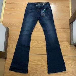 Wax jeans. Big flares. Size 3.